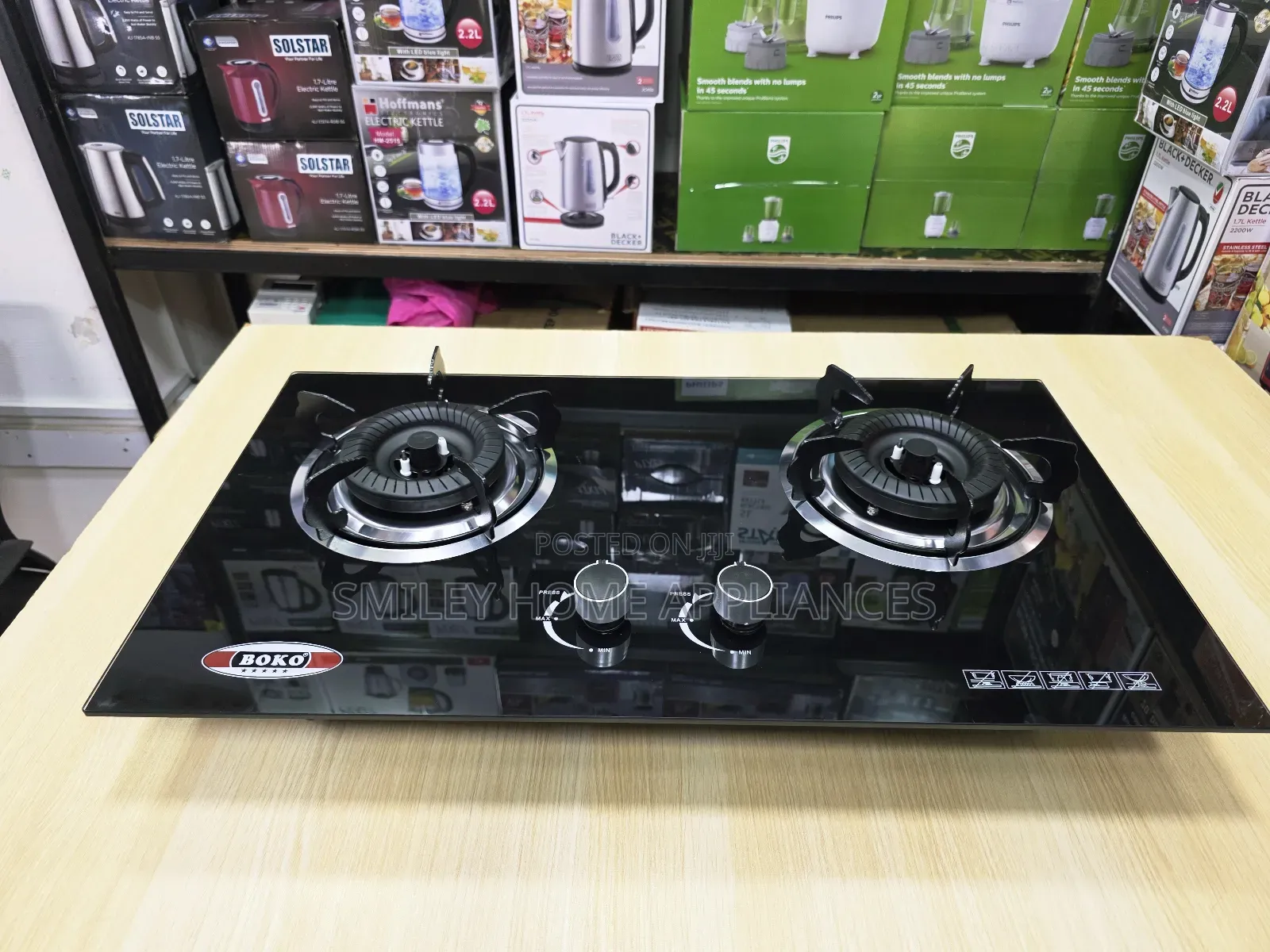 One Year Warranty Boko Built-in Double Gas Hob With Glass Material