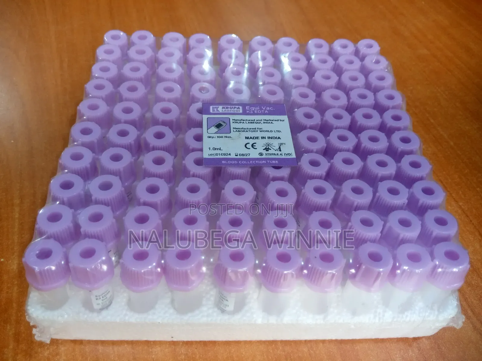 1.0ml of Edta Vacutainers