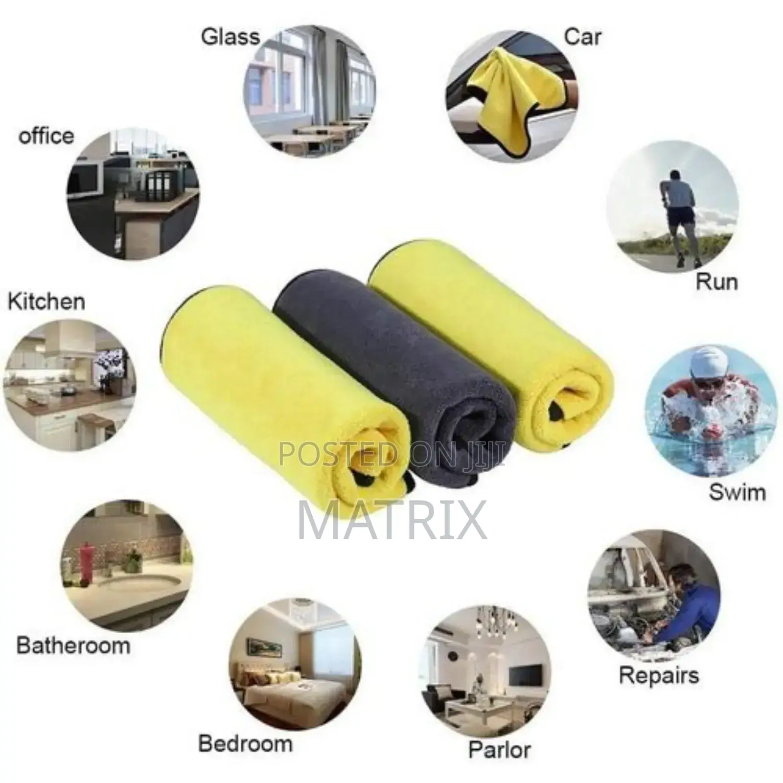12 Pcs Multipurpose Super Absorbent Microfiber Cleaning Cloth