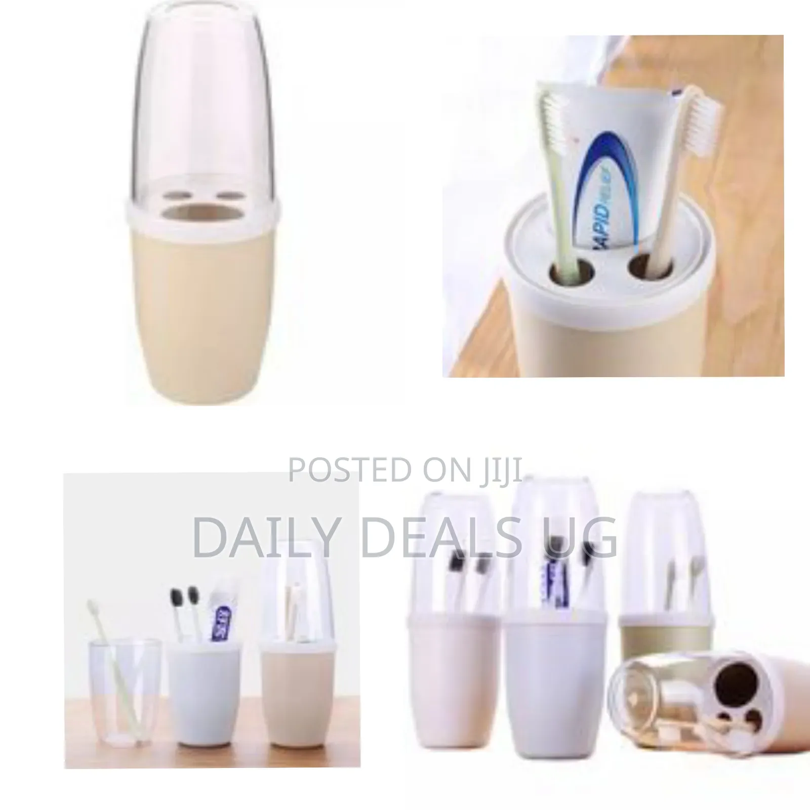 Portable Toothpaste Toothbrush Holder Bathroom Organizer, Pink