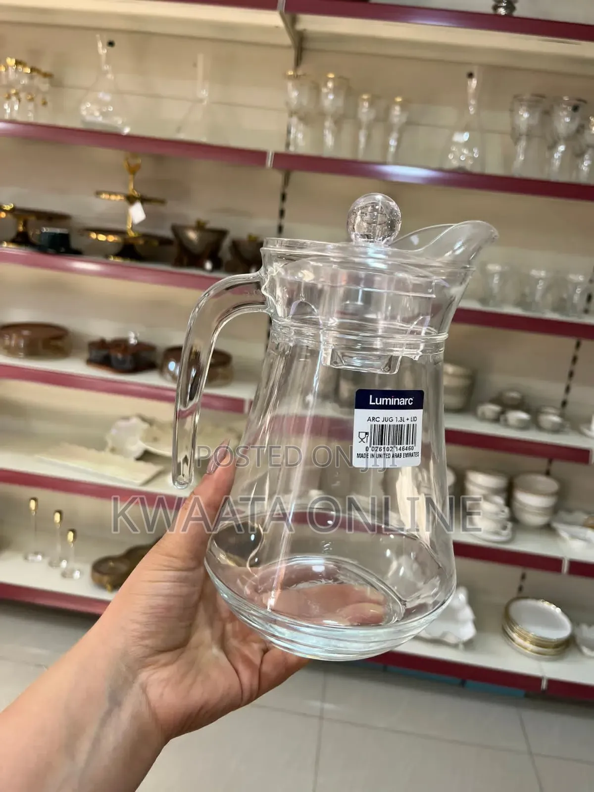 Glass Pitcher Jug With Lid Milk Carafe Glass Water Jug for Dining