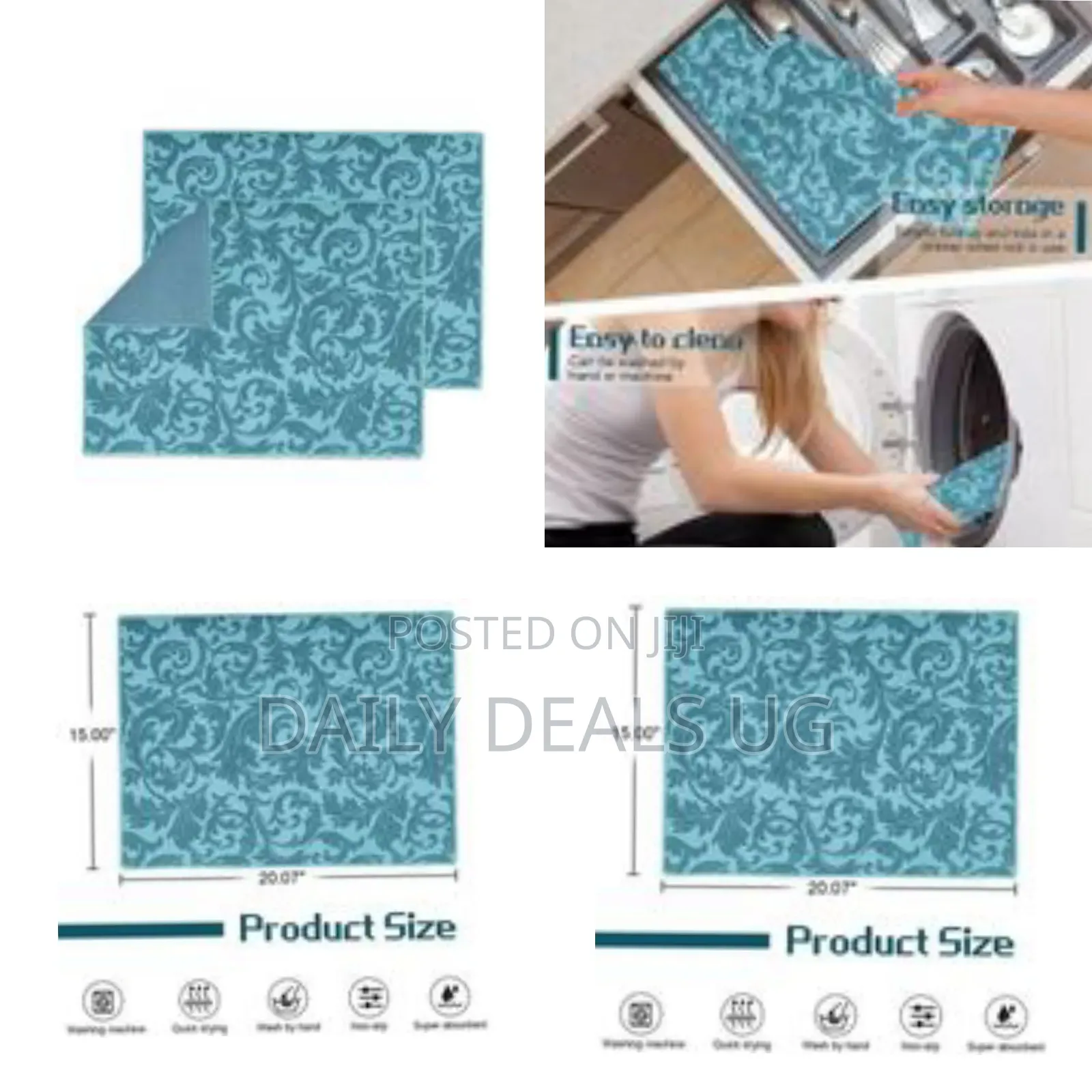 1 Pc Absorbent Reversible Microfiber Washable Dish Drying Mat