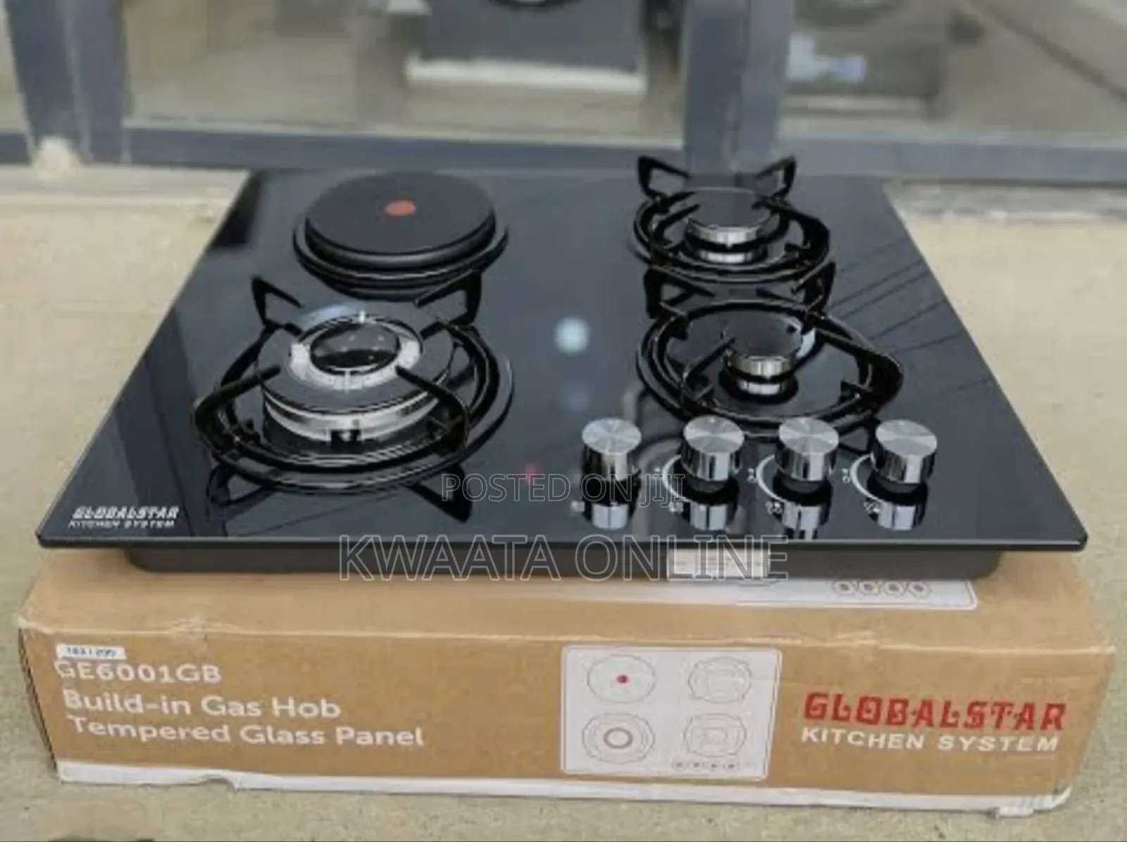 Globalstar 3 Gas + 1 Electric Cooktop Hob Tempered Glass