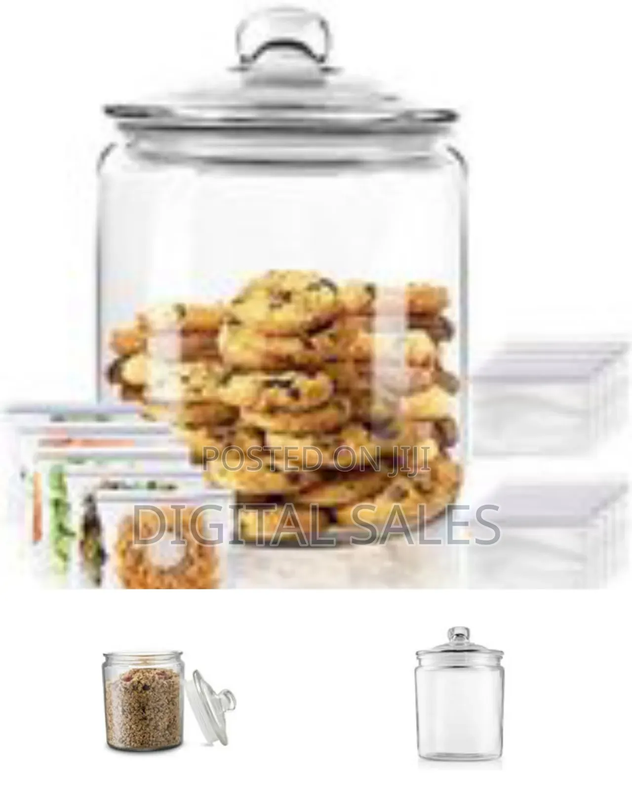 12l Airtight Glass Sweet Cookie Candy Jar Cereal Food Storage