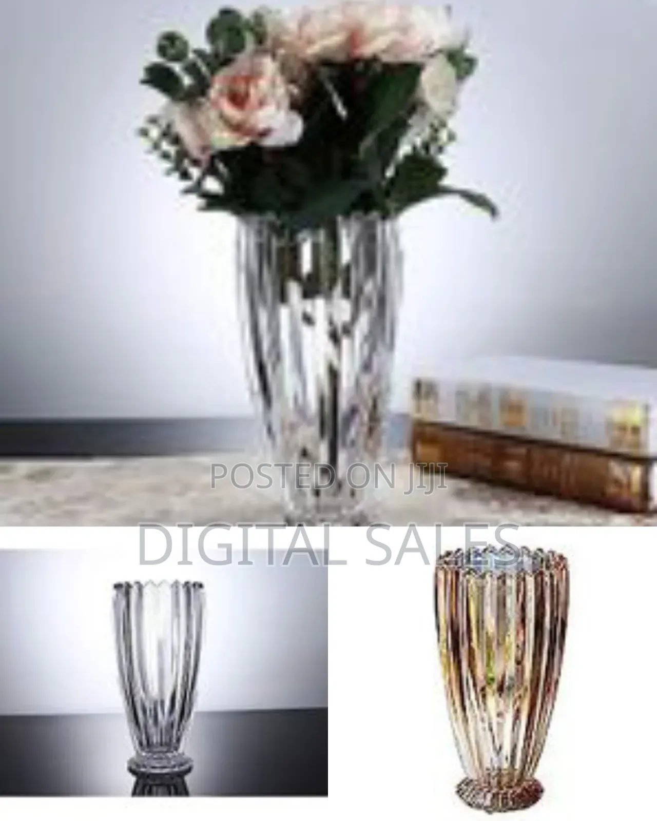 Wide Mouth Rose Lily Fresh Flowers Decorative Glass Vase Thickened