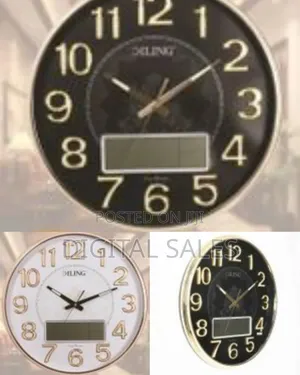 Diling Luxury Modern Wall Clock Round Shape 3d Digital Clock Dial