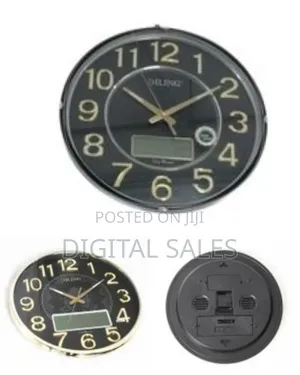 Diling Luxury Modern Wall Clock Round Shape 3d Digital Clock Dial 0