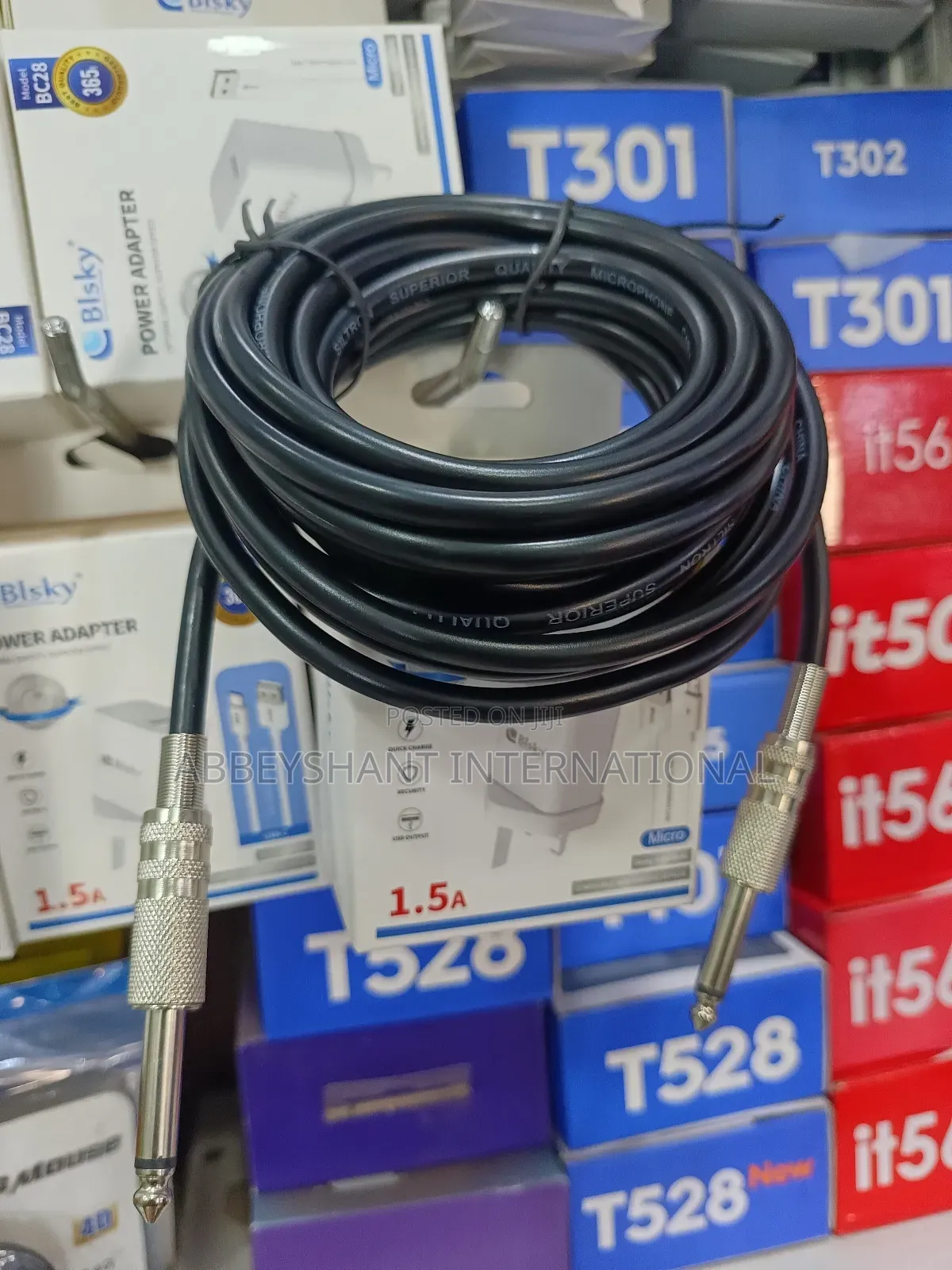 5m Professional Jack 6.5mm to Jack 6.5mm Stereo Audio Cable