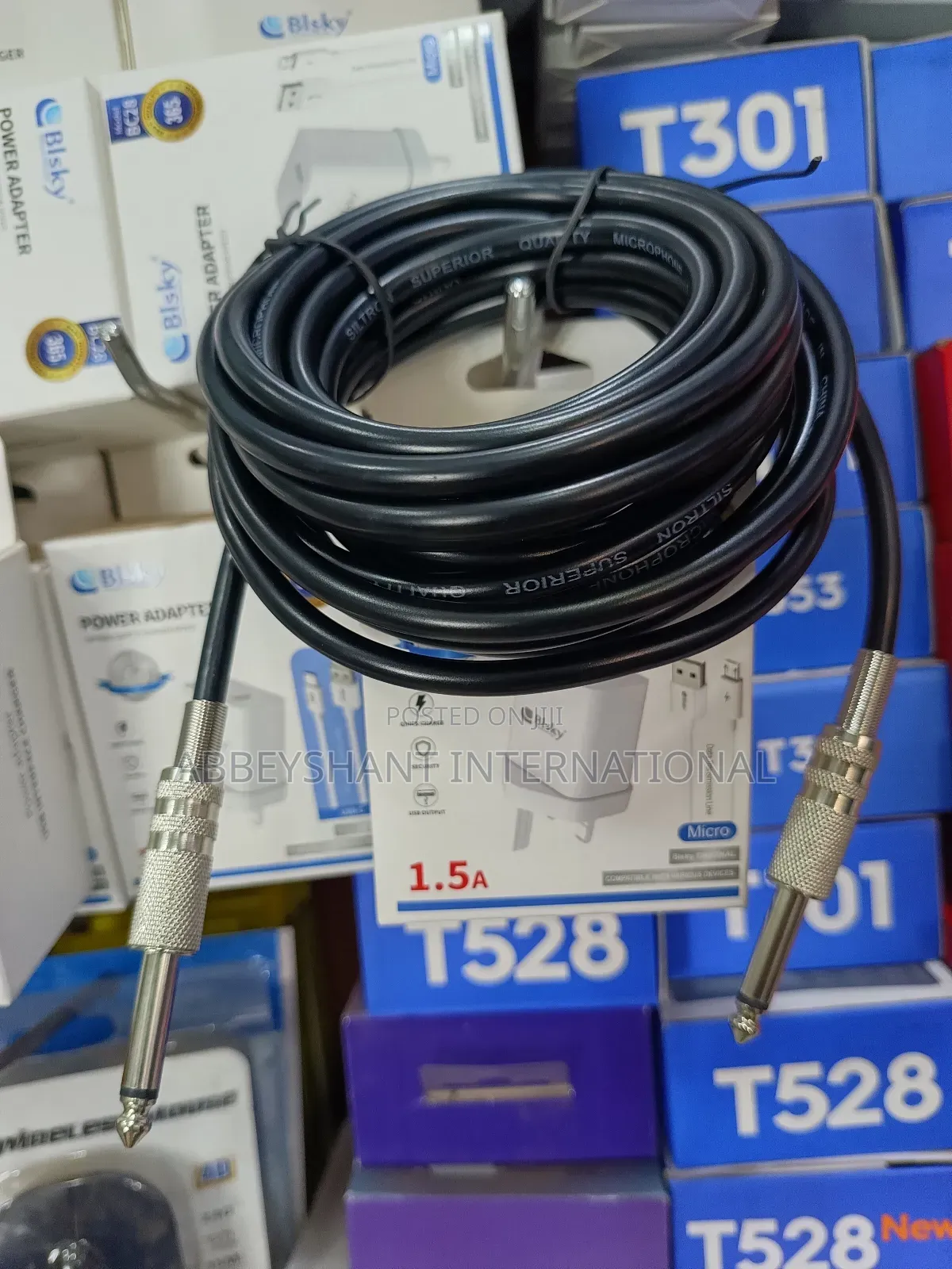 5m Professional Jack 6.5mm to Jack 6.5mm Stereo Audio Cable
