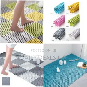 4pcs Interlocking Non Slip Bathroom Floor Tiles Rubber Mat