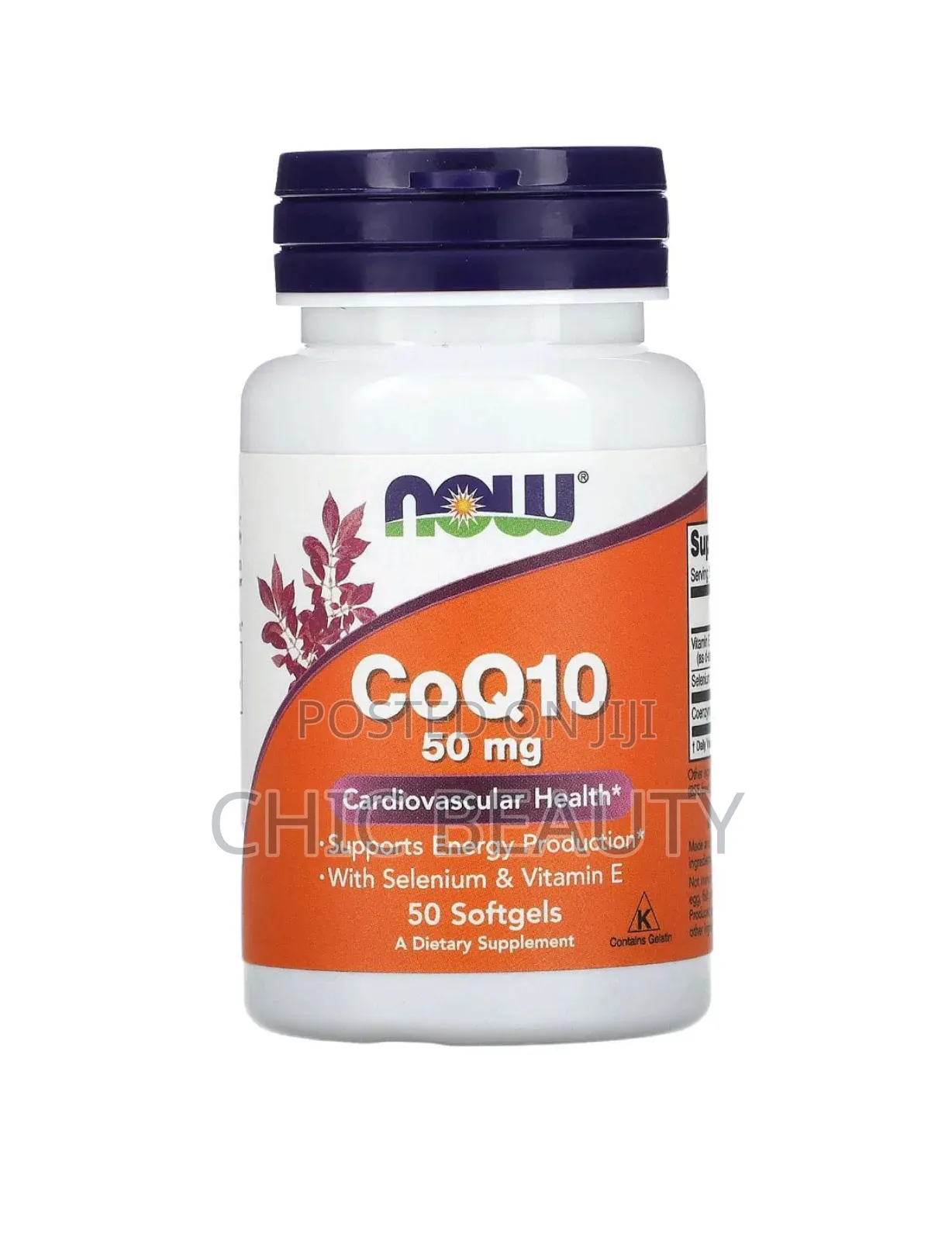 Now Coq10 100mg Cardiovascular Health 50 Softgels Dietary Supplements