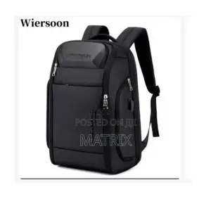 Unisex Water Resistant Laptop Back Bag - Black