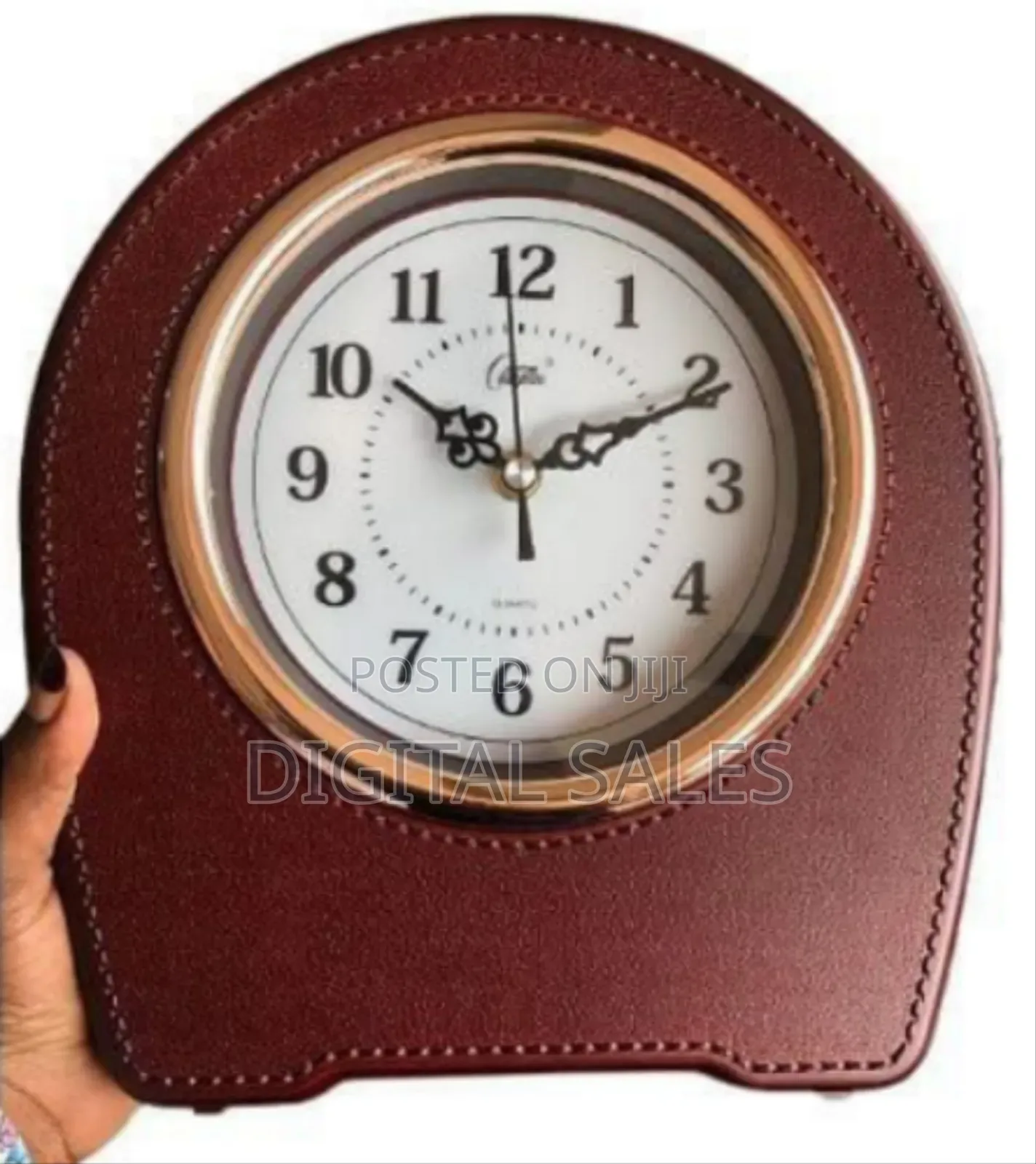 Analog Leather Coat Hotel Alarm Beep Clock Desk Clock
