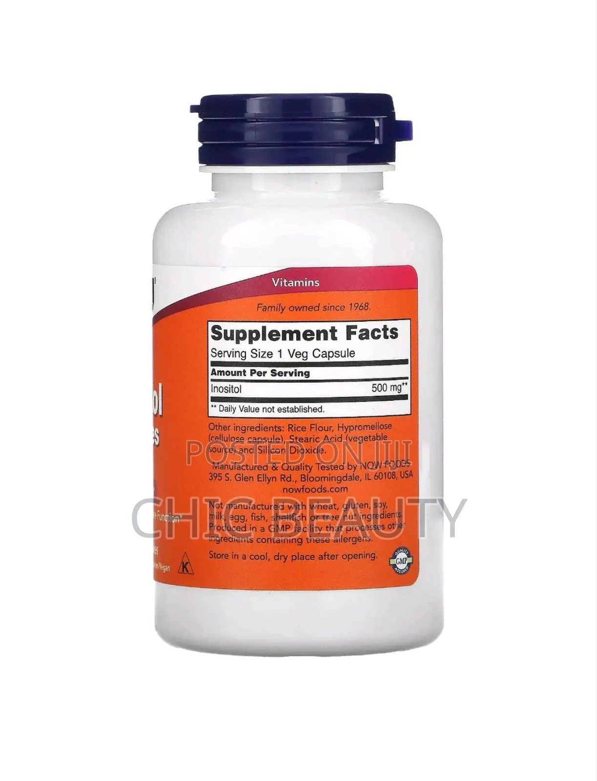Now Myo-Inositol Cellular, Membrane Health 500mg 100 Veg Capsules