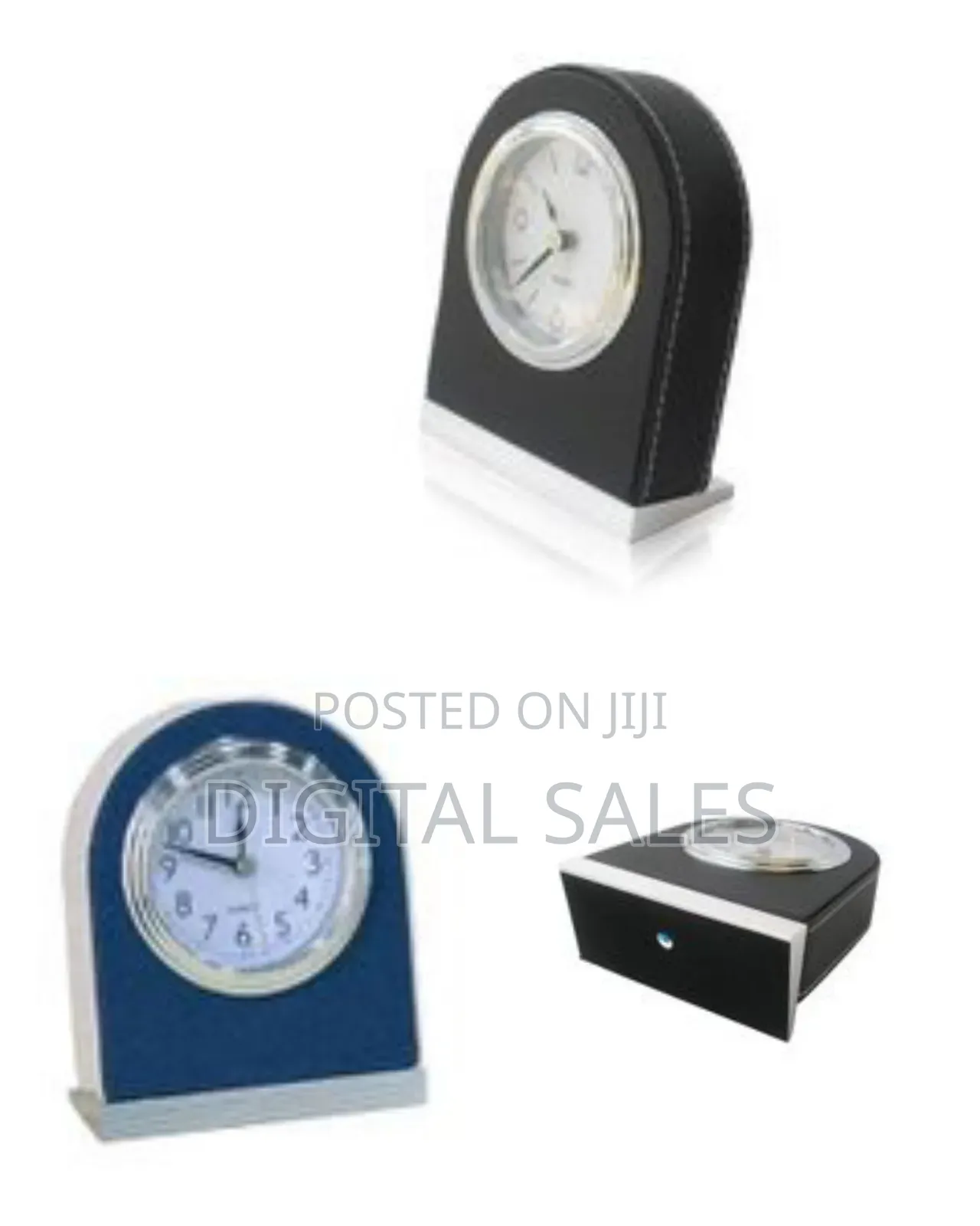 Leather Alarm Clock Mute Movement Hotel Table Clock Desktop De