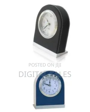 Leather Alarm Clock Mute Movement Hotel Table Clock Desktop De