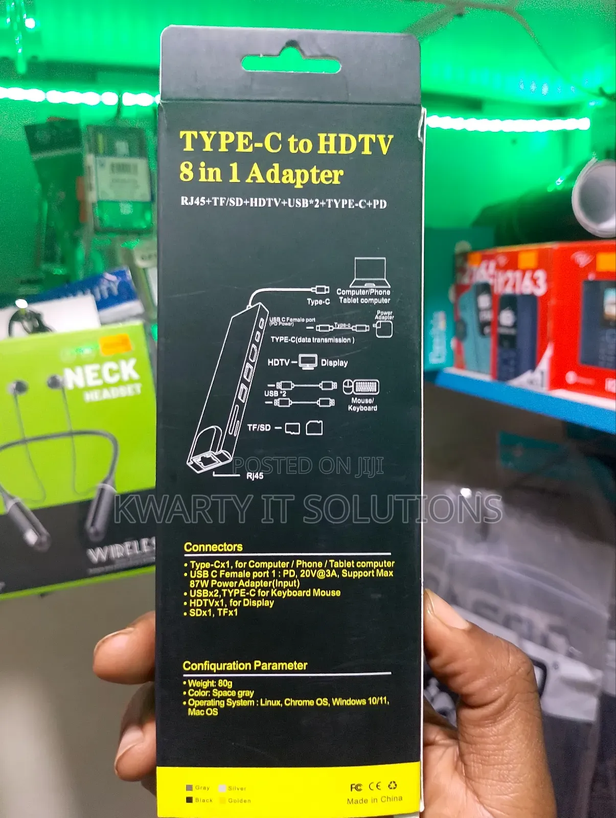 Type C to HDTV 8 in 1 Hub