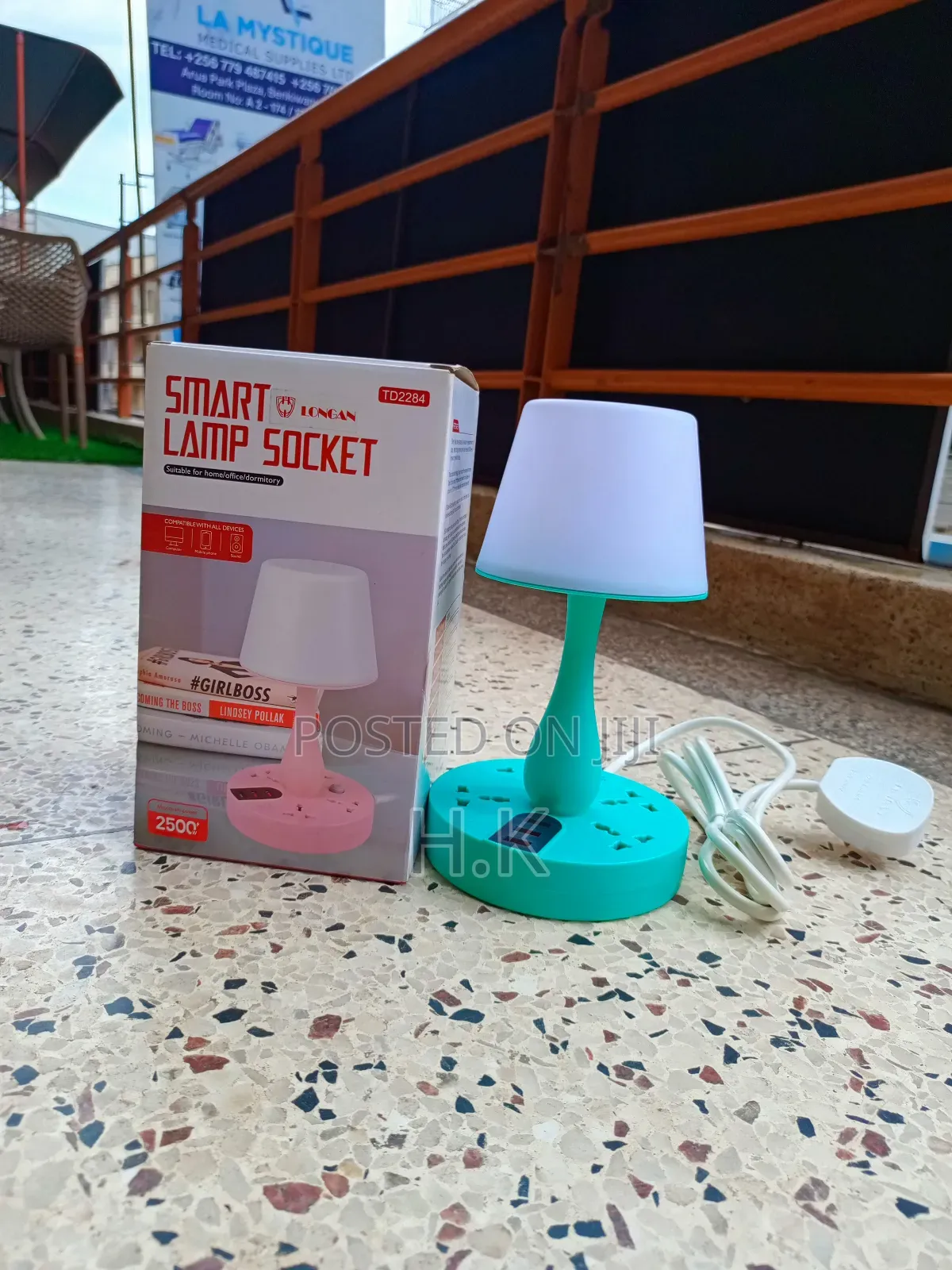 2 in 1 Smart Table Lamp With Extension Socket (4 Outlets, 3 Usb Ports