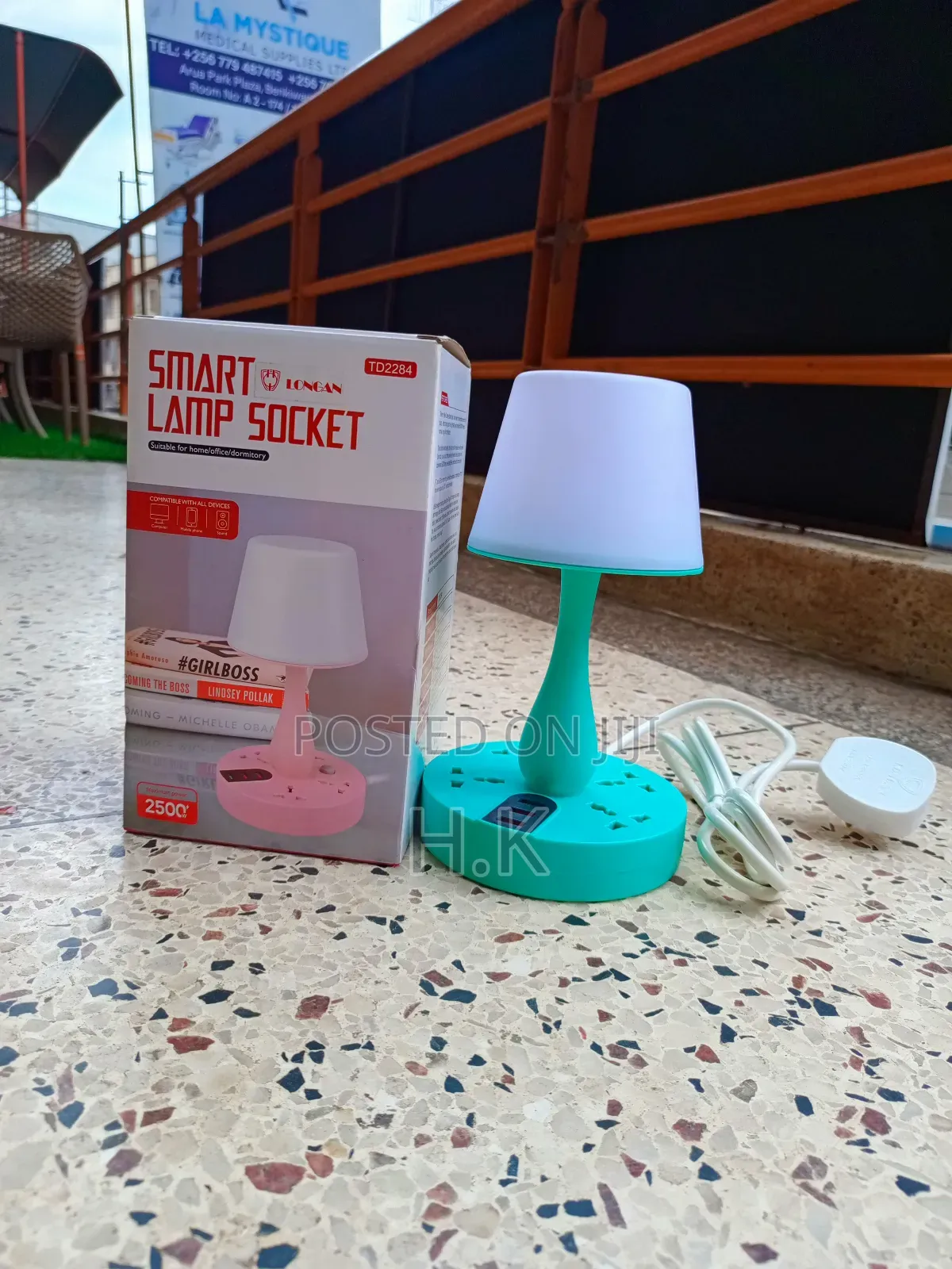 2 in 1 Smart Table Lamp With Extension Socket (4 Outlets, 3 Usb Ports