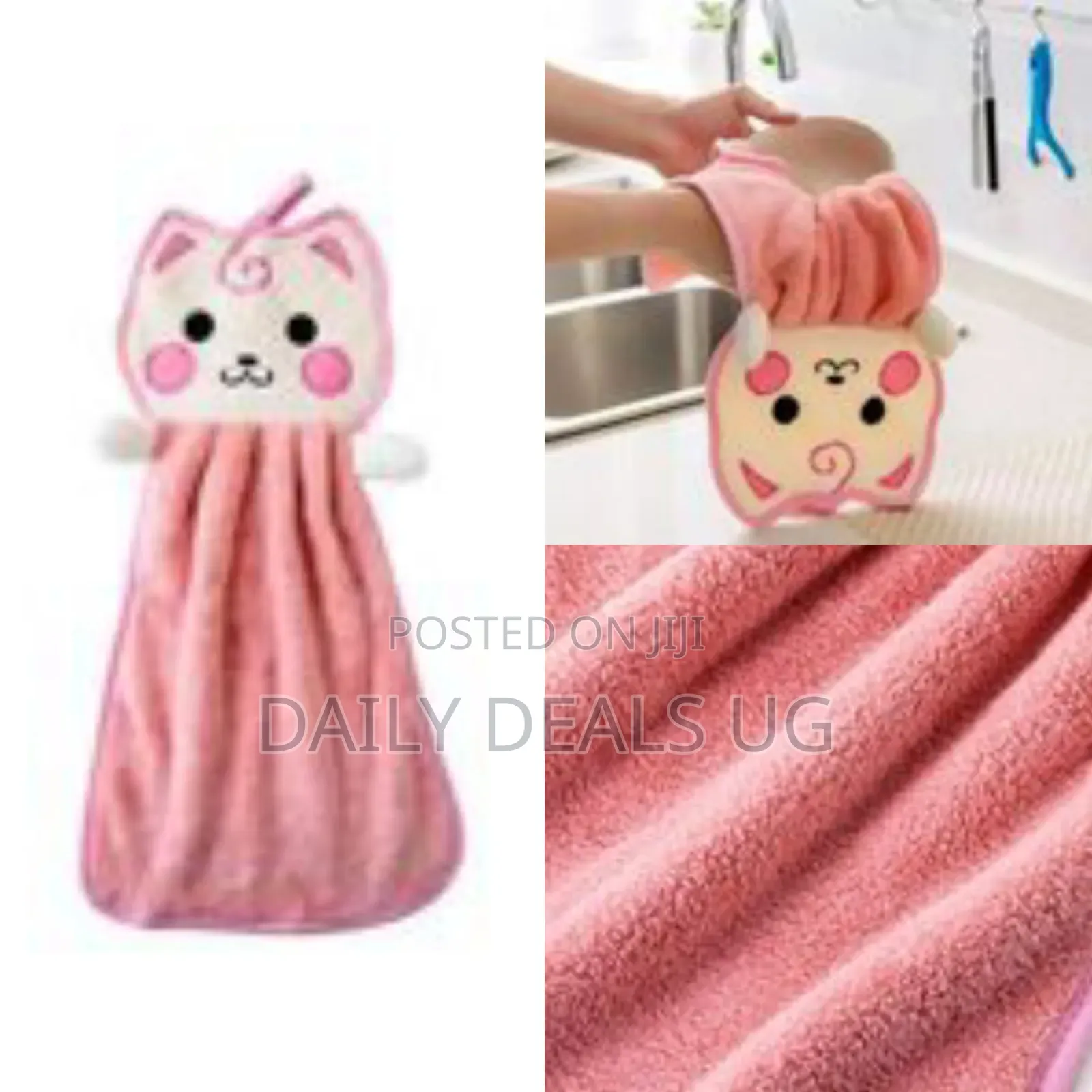 1 Piece Microfiber Kitchen, Cleaning Hand Dry, Baby Bath Towels -Pink