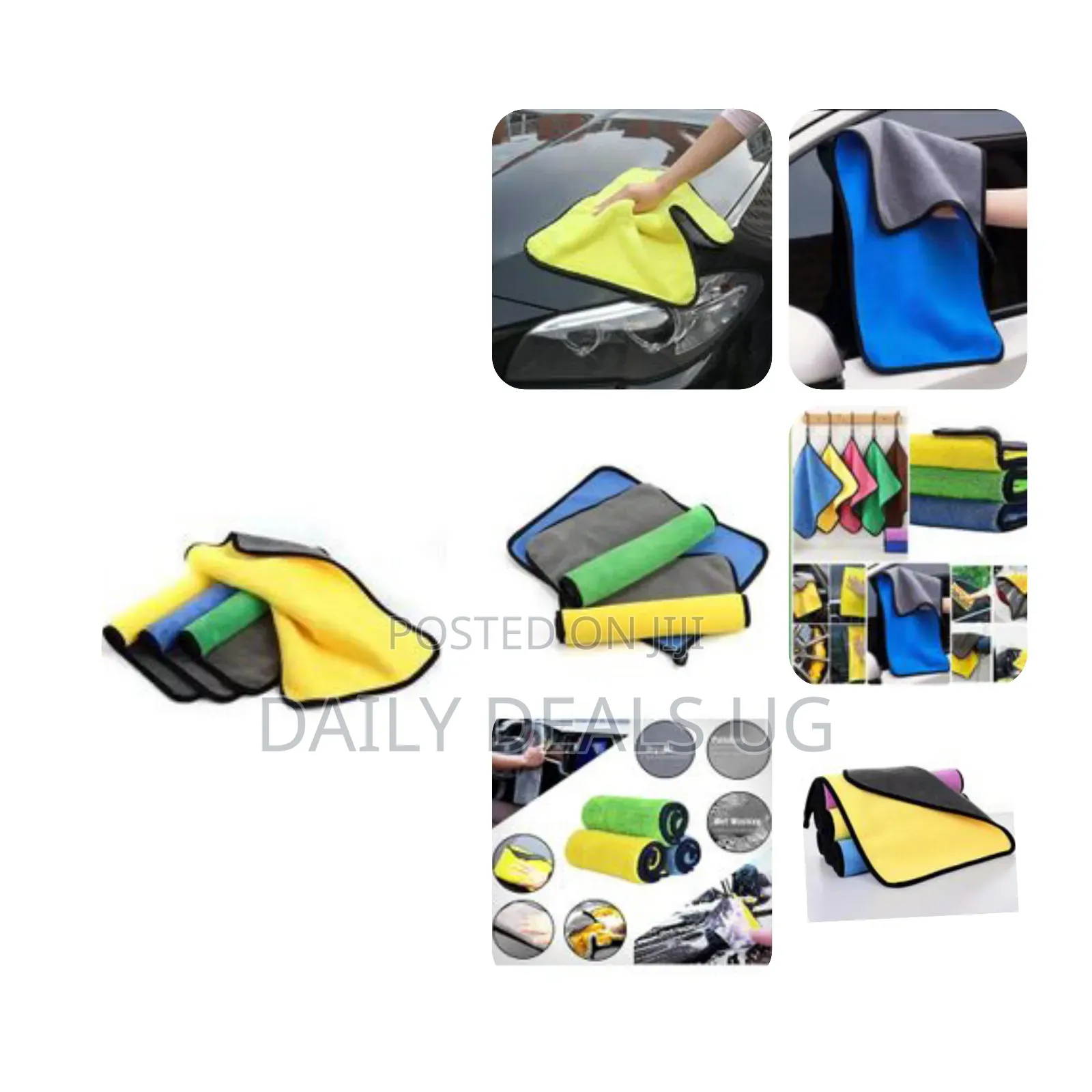 6 Pieces of 40x30cm Small Square Multipurpose Lint-Free Dual Layer