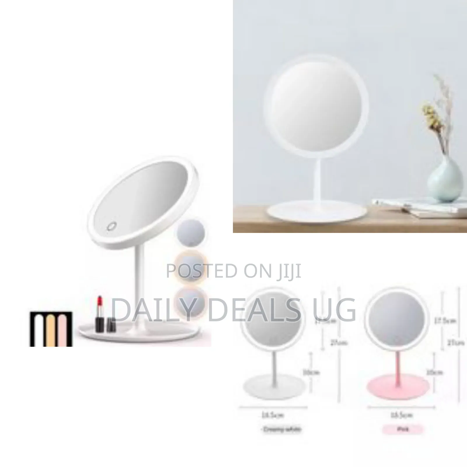Rechargeable Led Touch Screen Cosmetic Makeup Mirror With Vanity Lamp