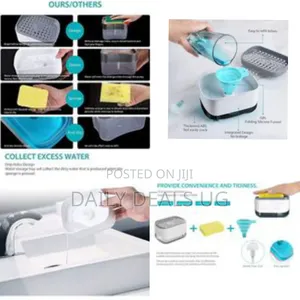 2 in 1 Countertop Dish Washing Liquid Soap Dispenser Pump With Sponge
