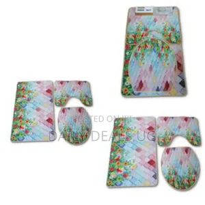 3 PCS Non-Slip Toilet Bathroom Rugs Carpets-Multi-Colour