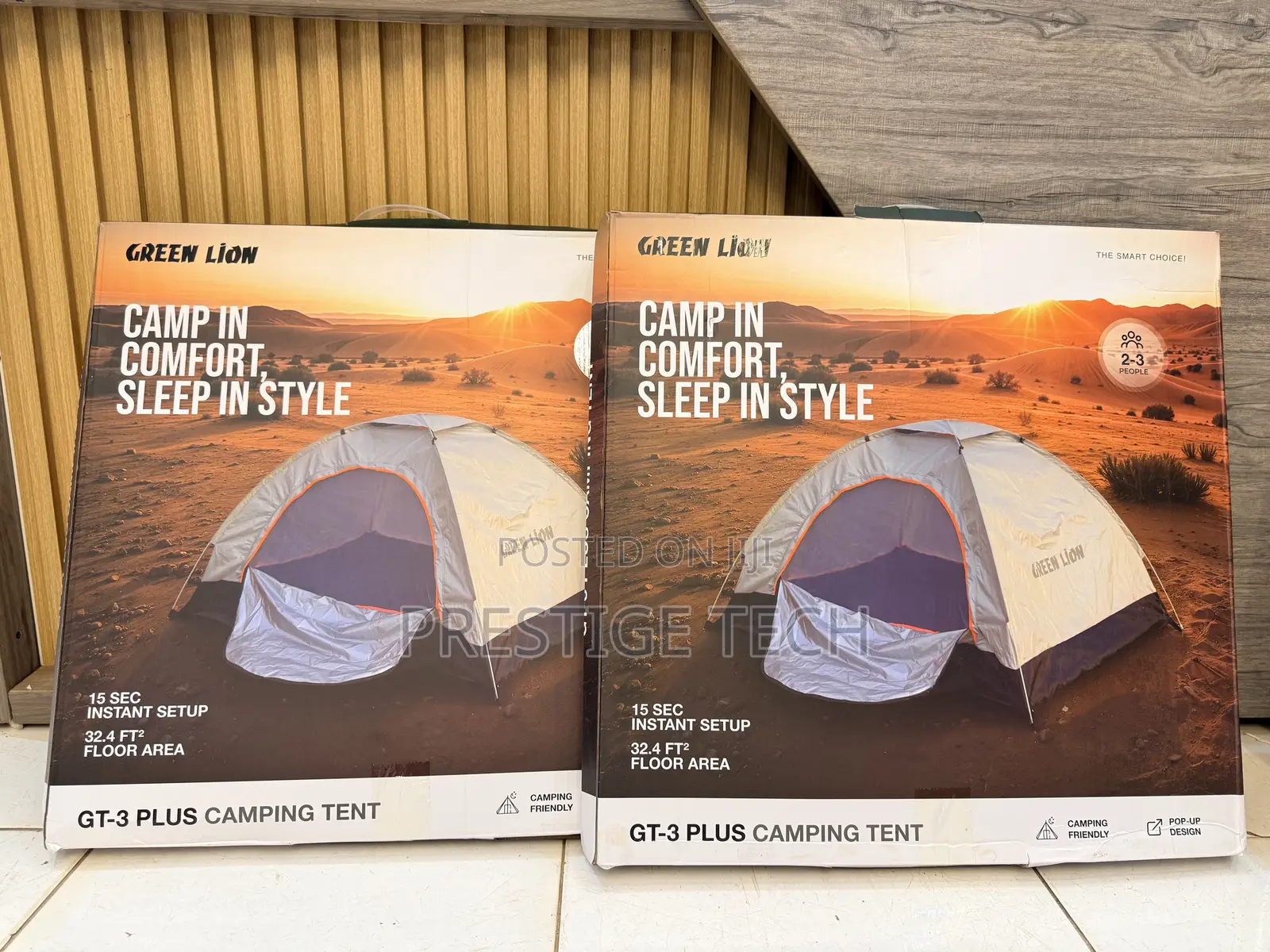 Green Lion Gt3 Plus Camping Tent / 3 Person Capacity / Pop-up Design