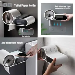 Wall-Mounted Toilet Paper Holder Storage Bathroom Stand Organizer