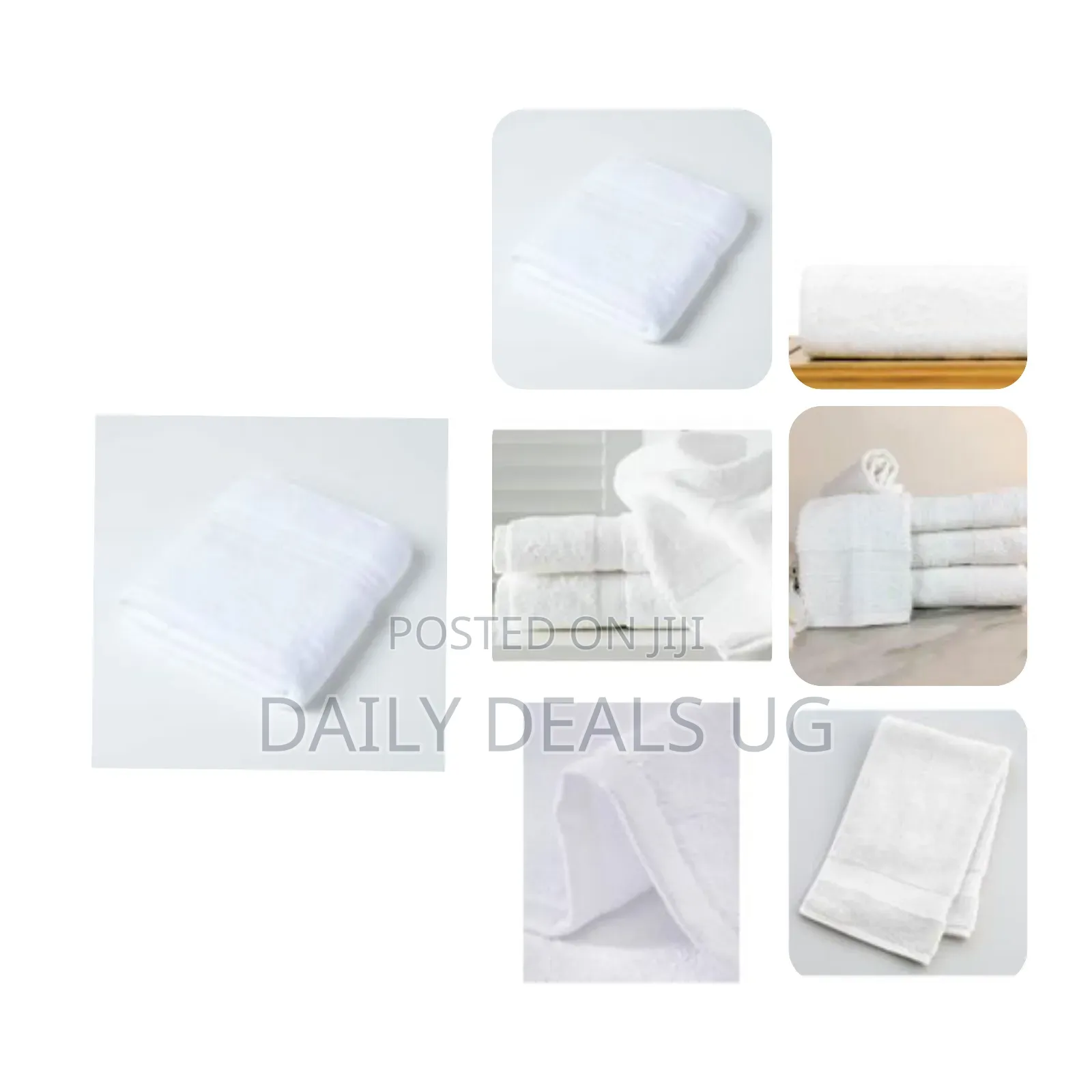 12 PCS of 40x60cm Small Rectangle White Soft Terry Cotton Soft
