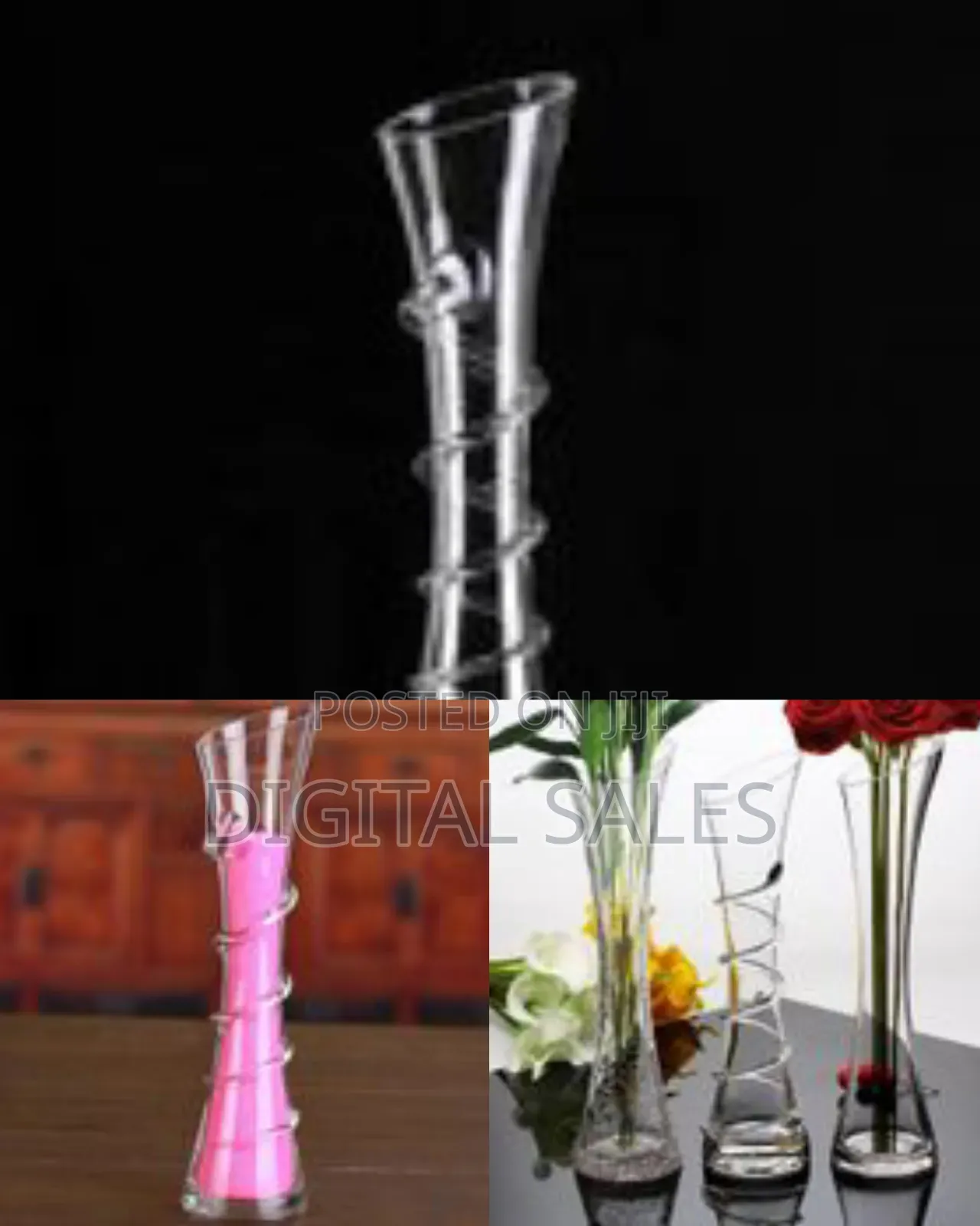 Tall Thin Vase Glass, Bevel Circles Crystal Vases for Flowers