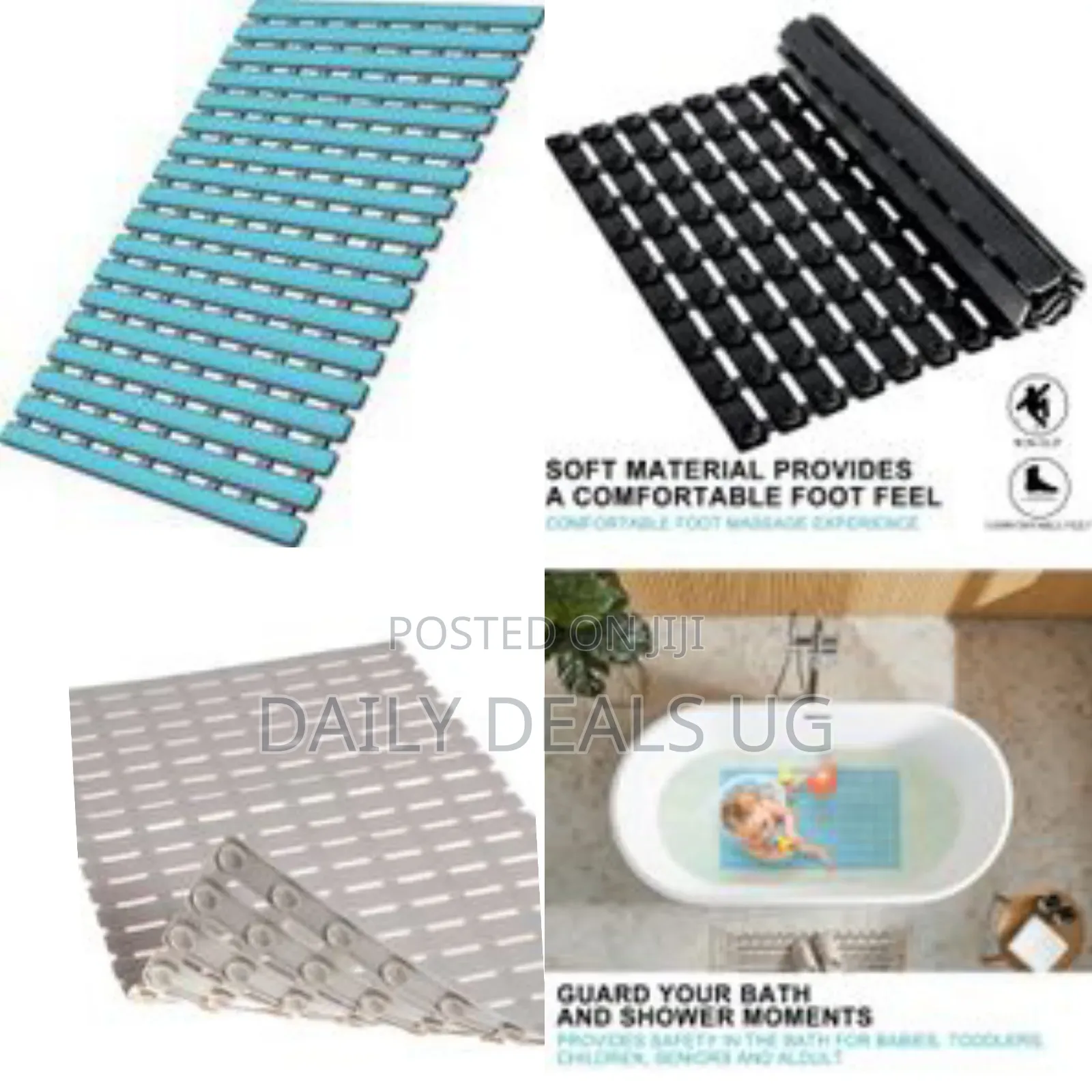 Non Slip Floor Bath Mat Bathtub Shower Mat, Machine Washable Bathtub