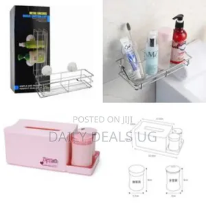 Tissue Box Storage With Cotton Swab Toothpick Can Holder-Pink