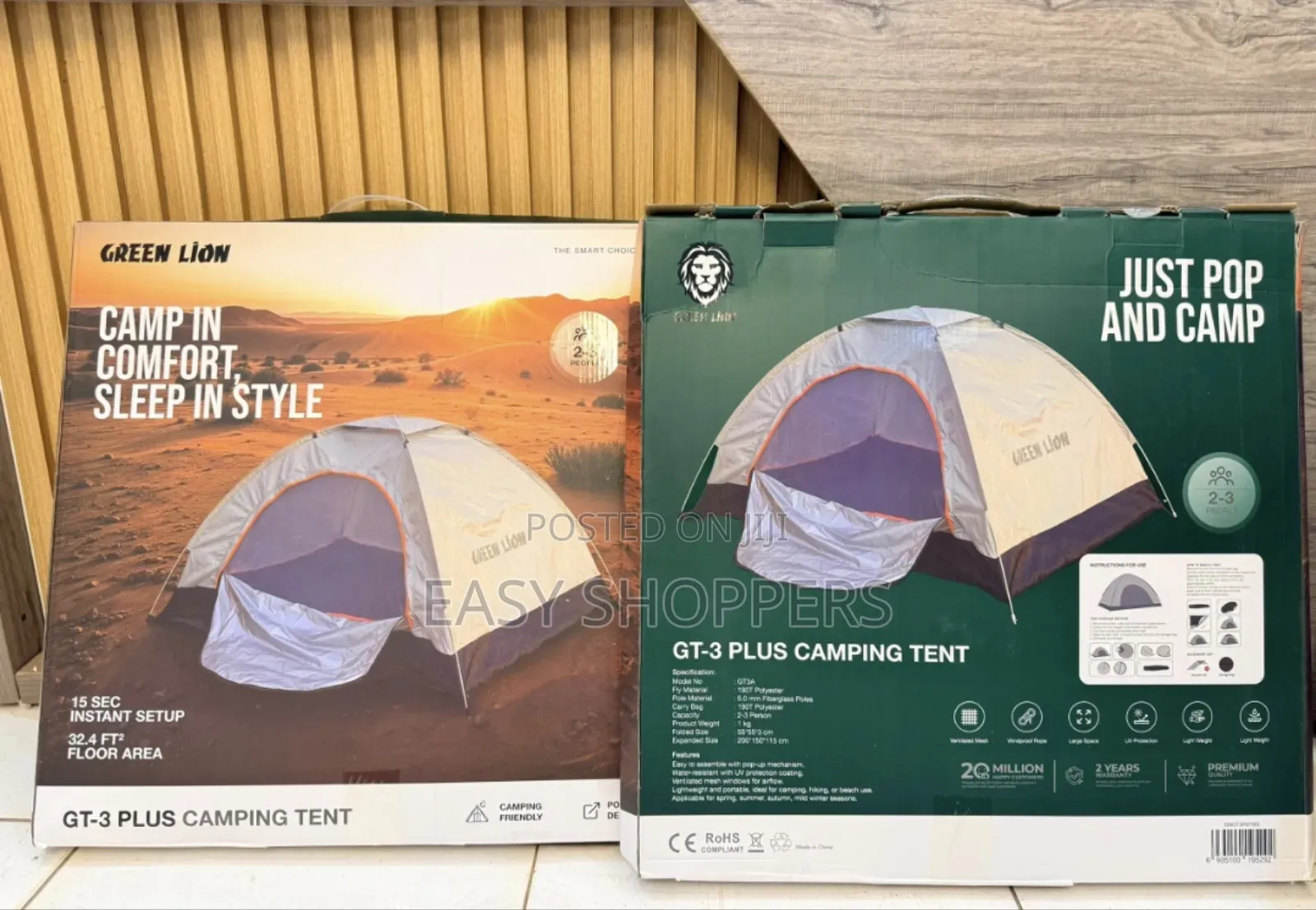 Green Lion Gt3-Plus Camping Tent 3 Person Original Tent