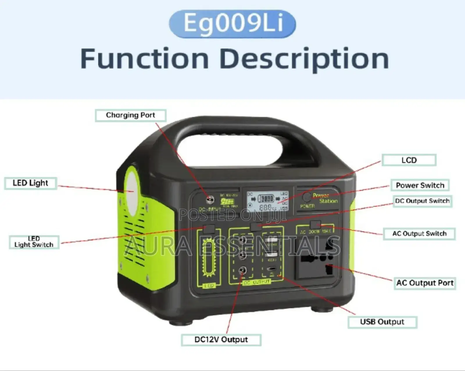 Eg010li-500w Portable Power Station