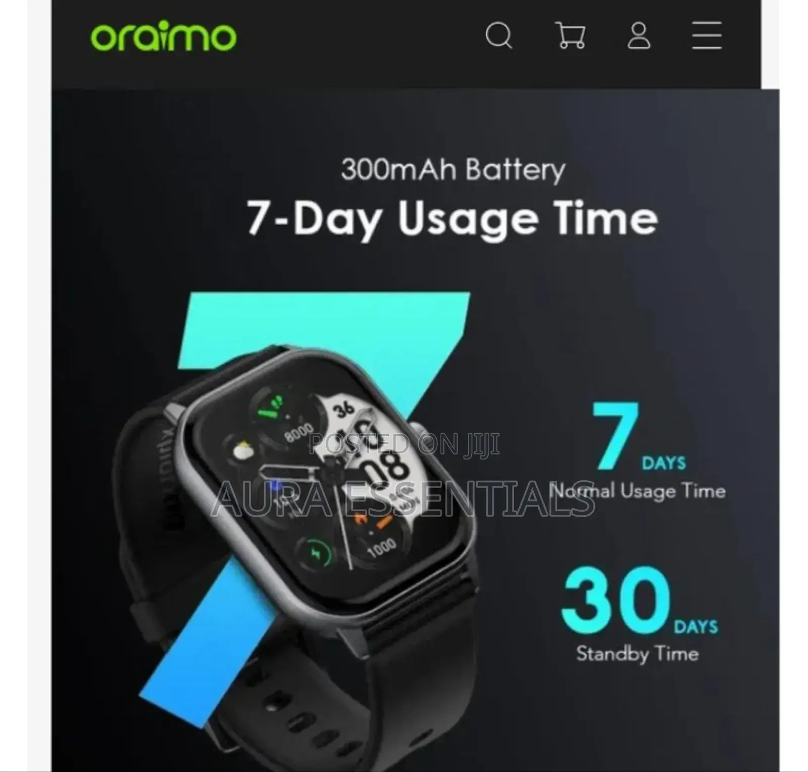 Oraimo Watch 5 Lite 2.01" Hd Ip68 Smart Watch