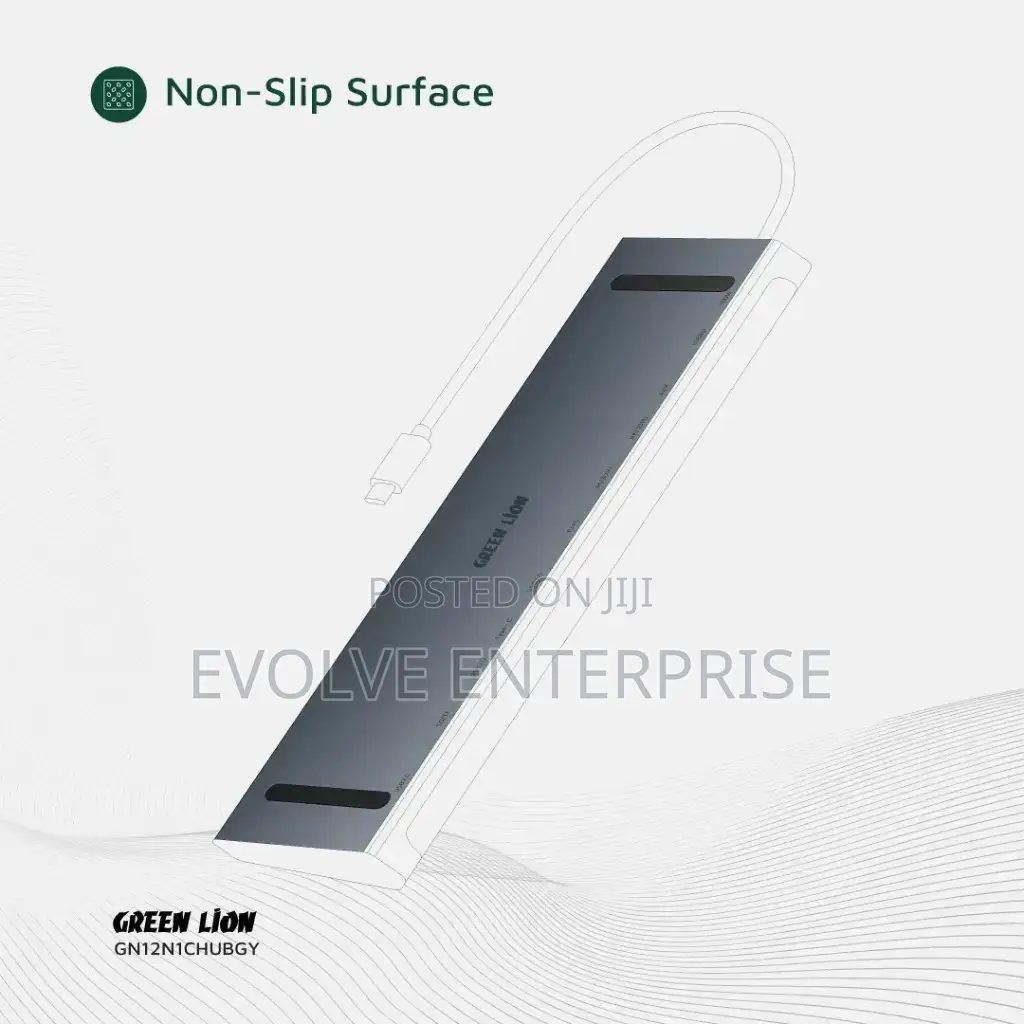 Green Lion 12-in-1 Hdmi Ethernet Usb-C Hub - Gray