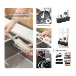 Kitchen Cleaning Kit Folding 4 Type Brushes for Cleaning All Utensil