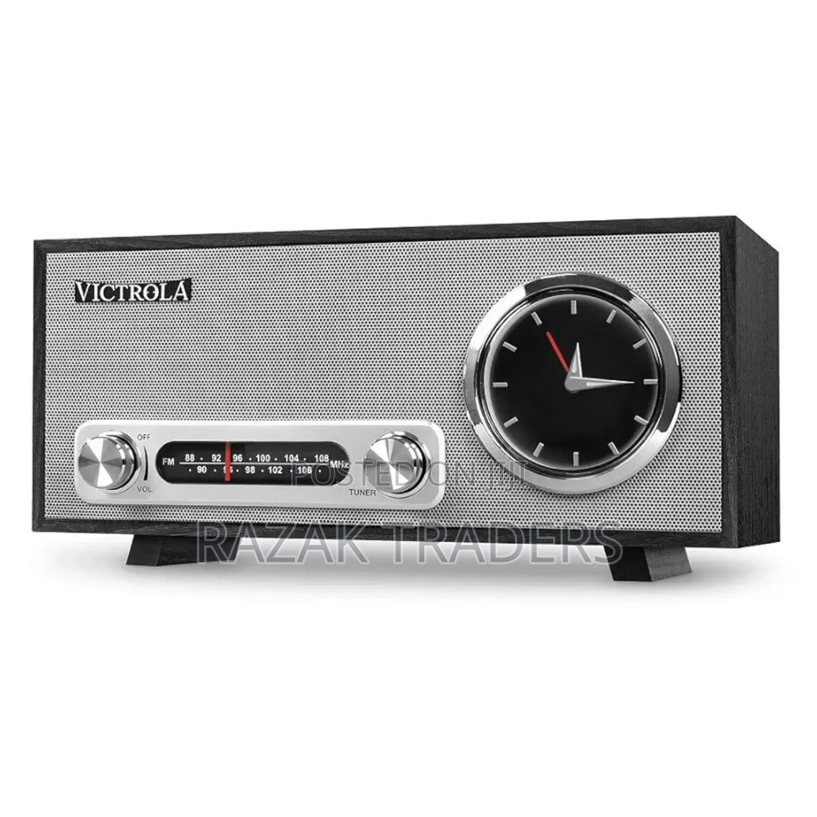 Victrola Vc-150 Broadway Bluetooth Clock Radio With Analogue Display