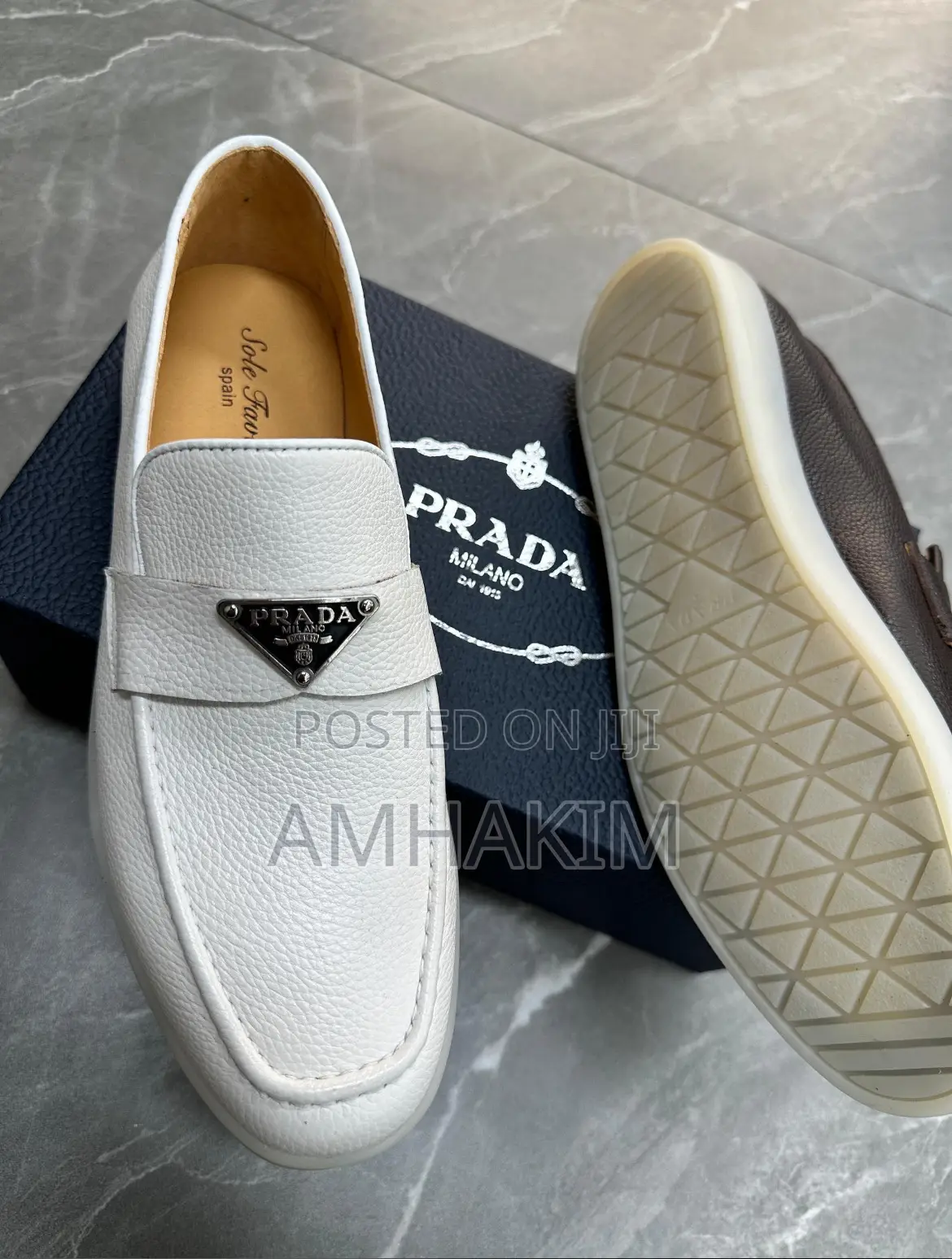 New Men's Classic Designer Prada Moccasins in Stock