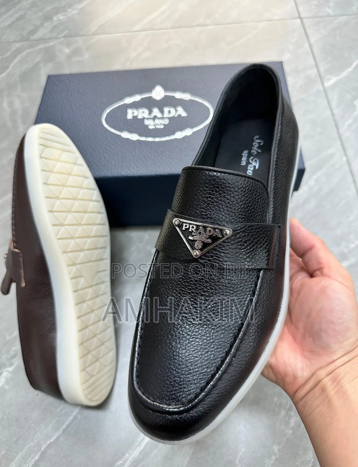 New Men's Classic Designer Prada Moccasins in Stock