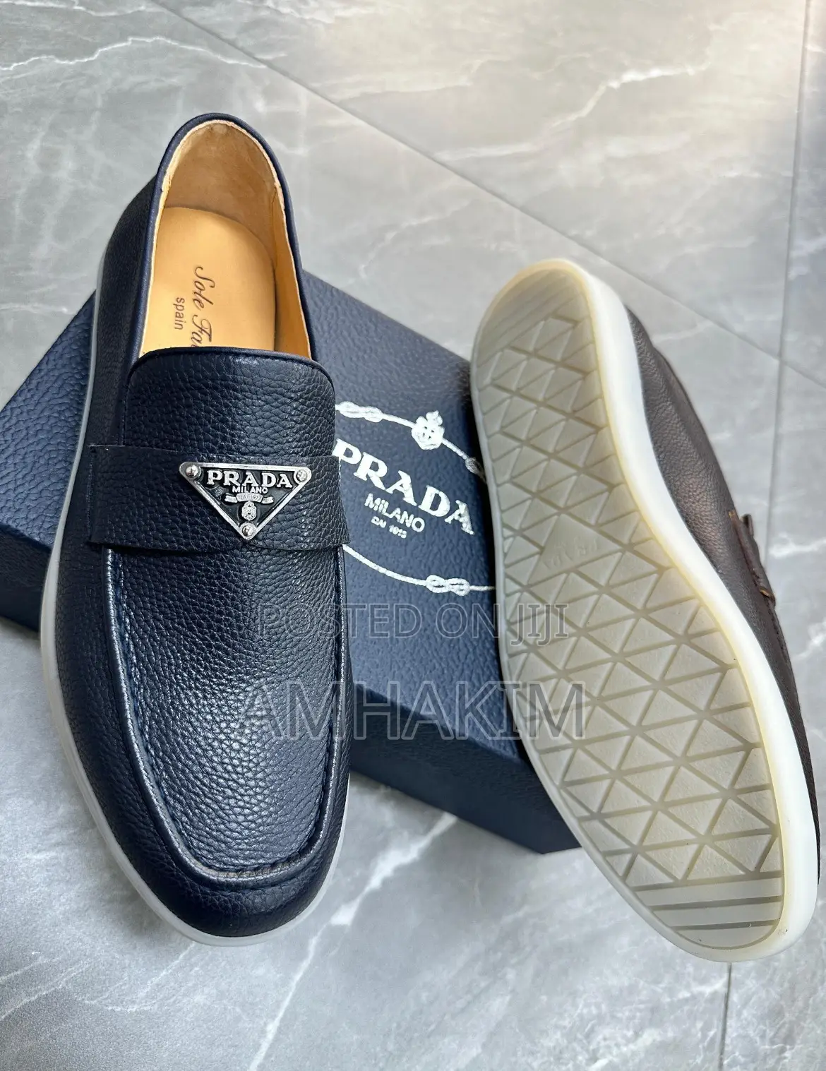 New Men's Classic Designer Prada Moccasins in Stock