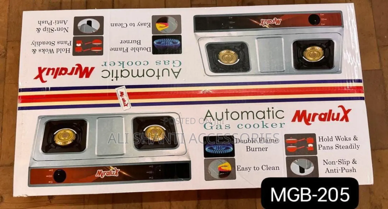 Automatic Gas Cooker 2 Burner Miralux, Double Gas Burner Miralux