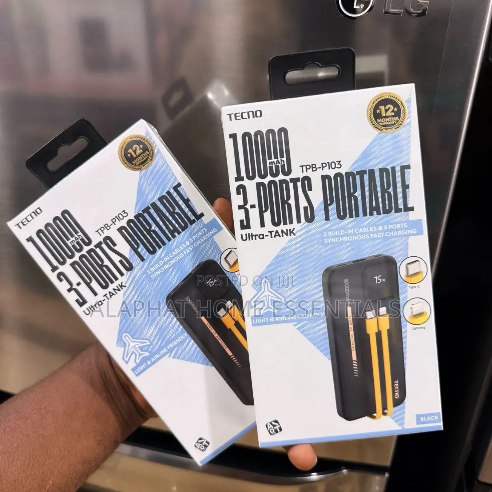 Tecno TPB-P103 10000mah Ultra-Tank Power Bank.