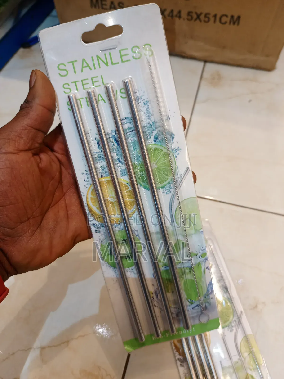4pc Reusable Stainless Steel Straws Set And 1 Cleaning Brush