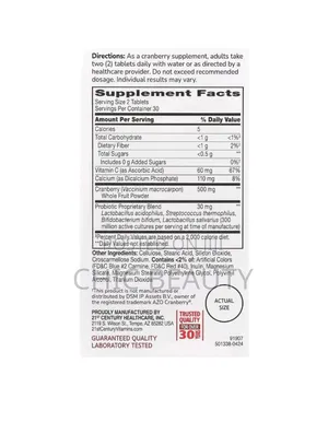 21st Century Cranberry Plus Probiotic Urinary Tract Health 60 Tablets