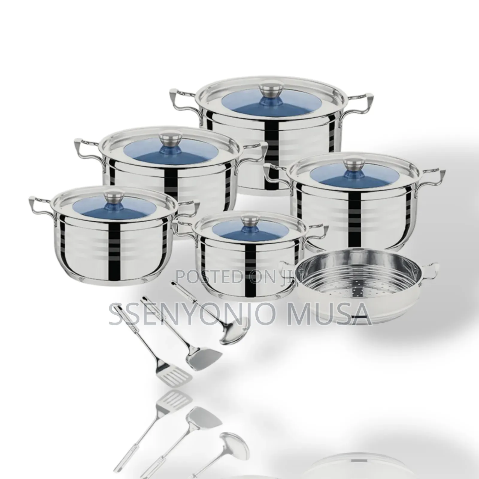 14-Piece Stainless Steel Kitchen Pot Set With Glass Lid