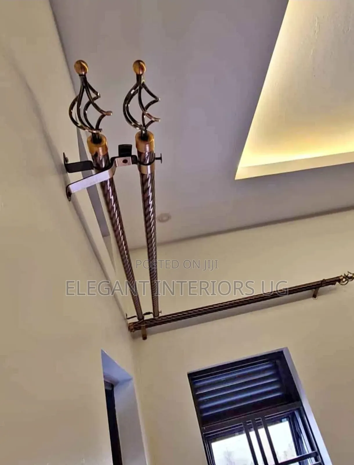 Metallic Curtain Rods in Smooth and Twisted Format Available in Stock