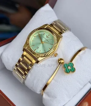 Golden Emporio Armani Women's Wrist Time Piece With a Bracelet